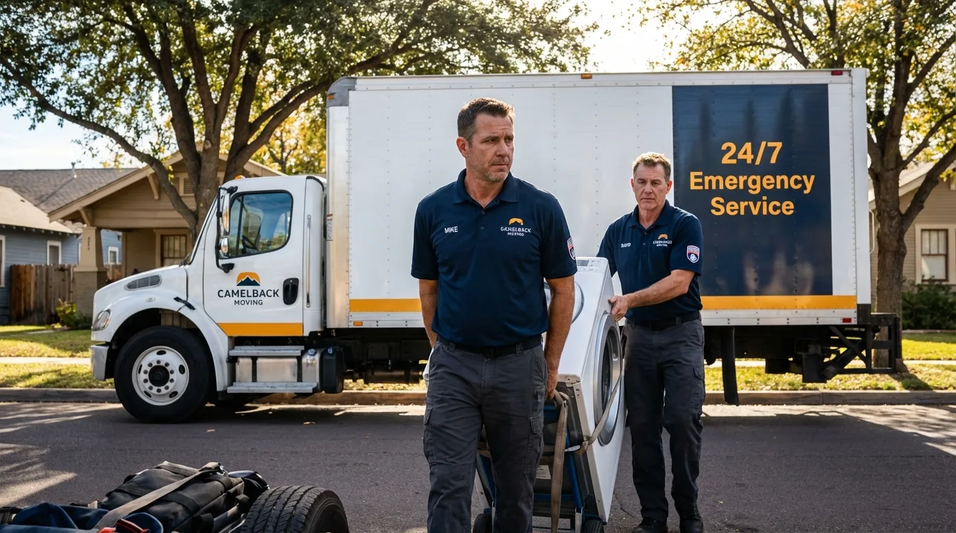 CamelBack Moving crew loading furniture in South Dos Palos, CA